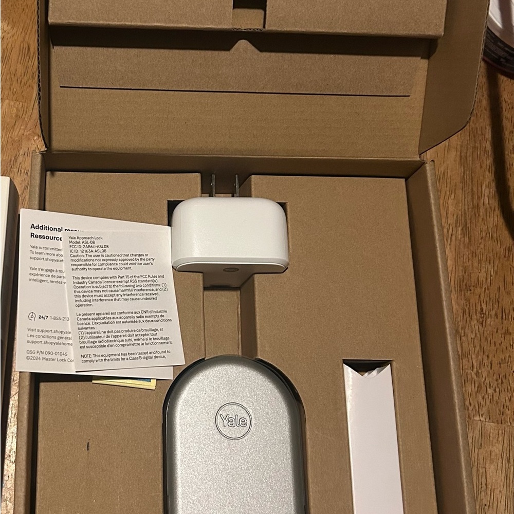 Silver Smart Lock with White Adapter